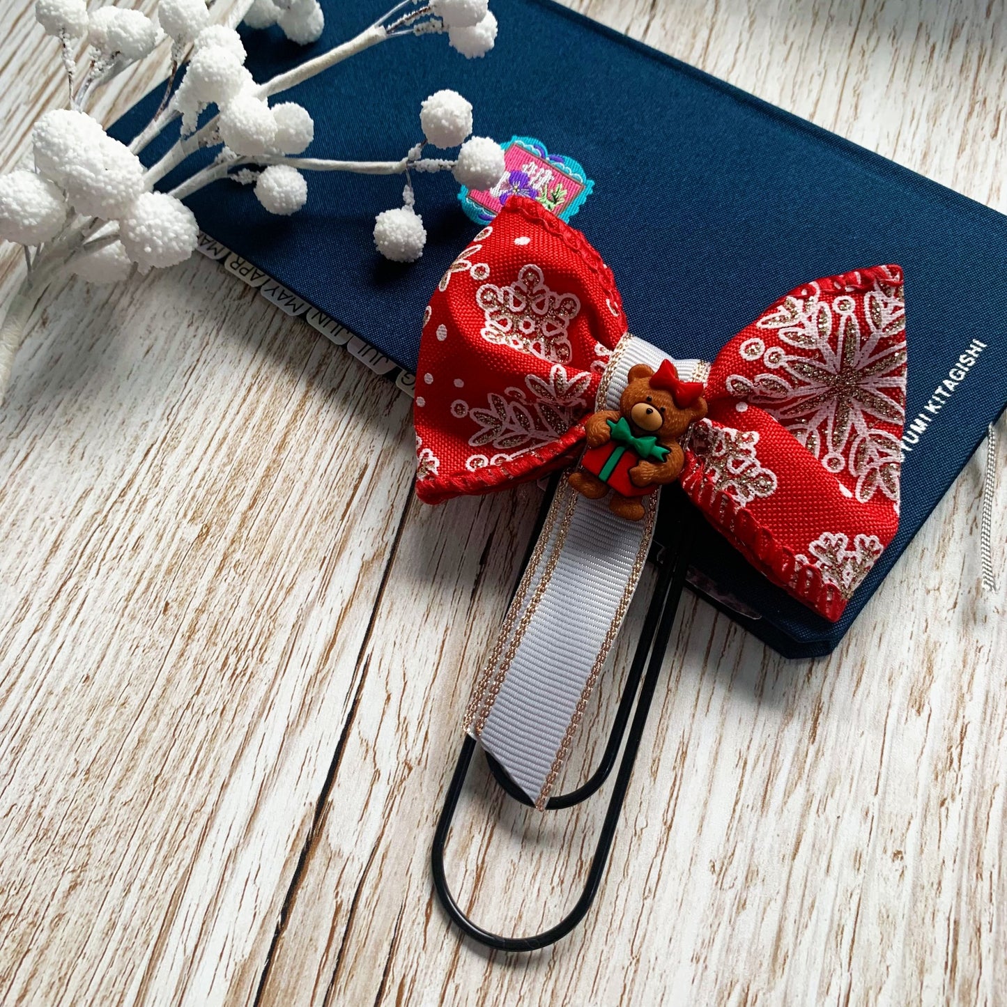 Christmas bear with gift Planner / Paper clip - Jumbo size