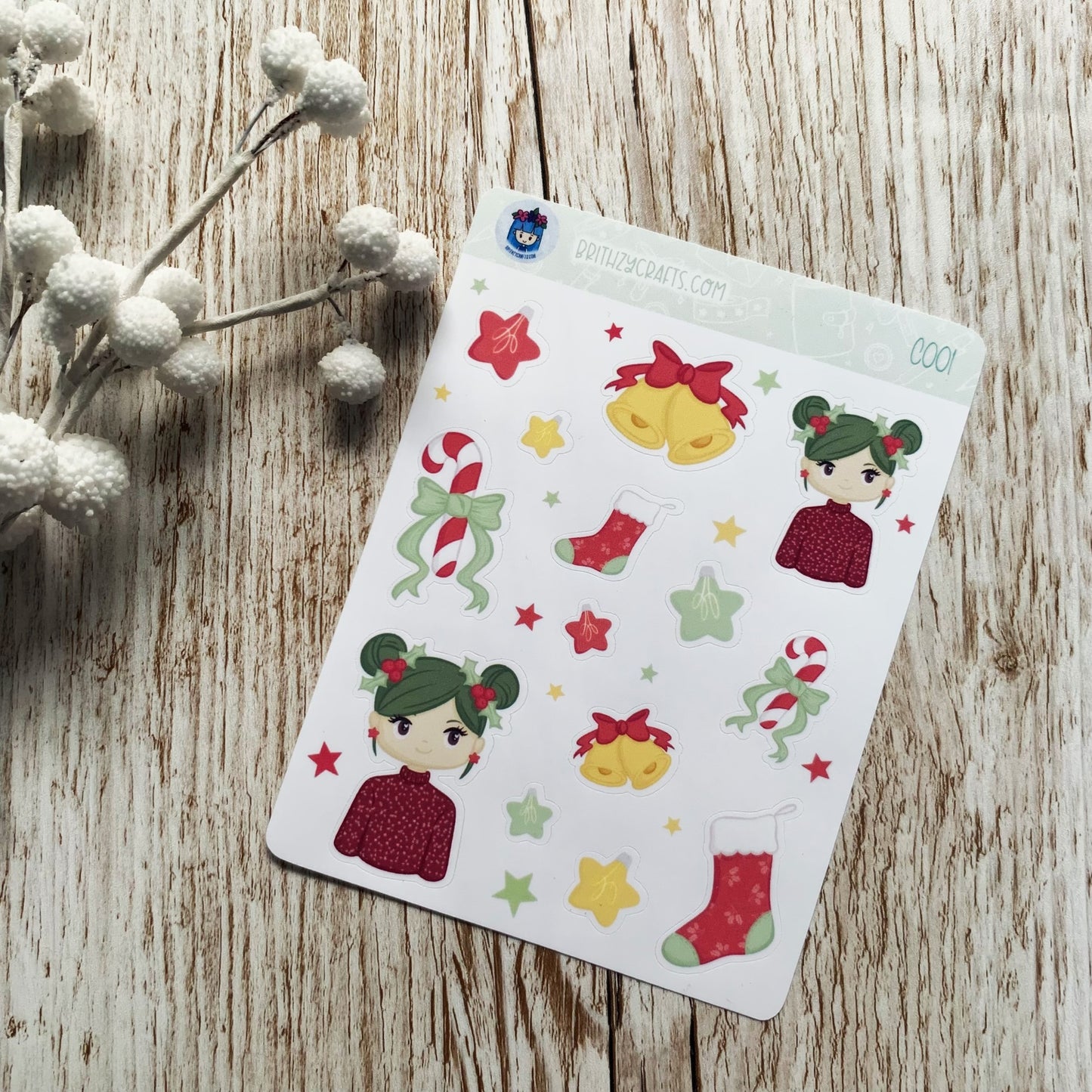 Christmas stocking and bells - C001