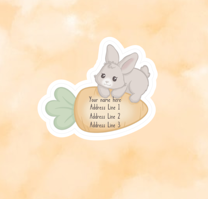 Bunny on a carrot - Address Labels