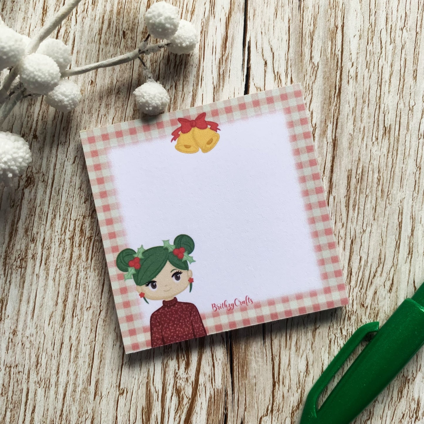 Christmas girl HANDMADE notepad
