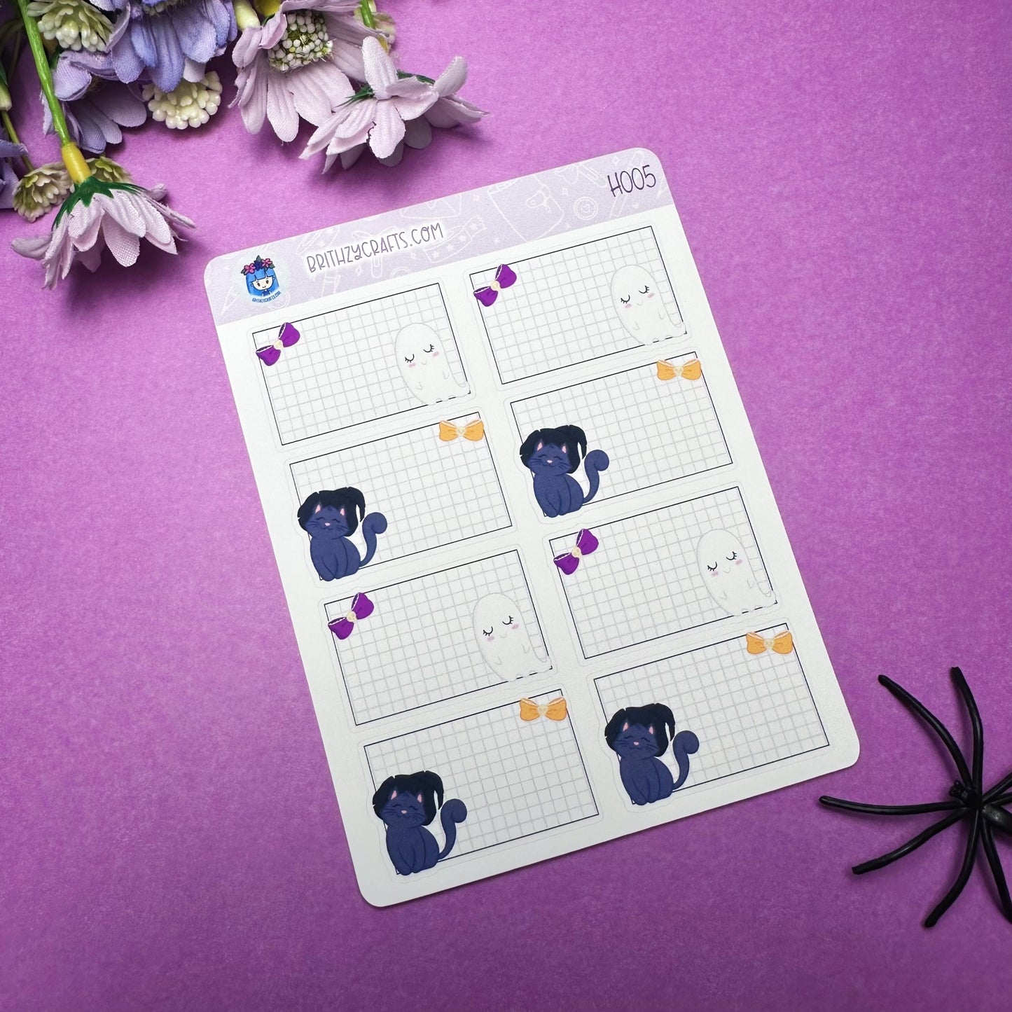 Halloween boxes with cat and ghost - H005