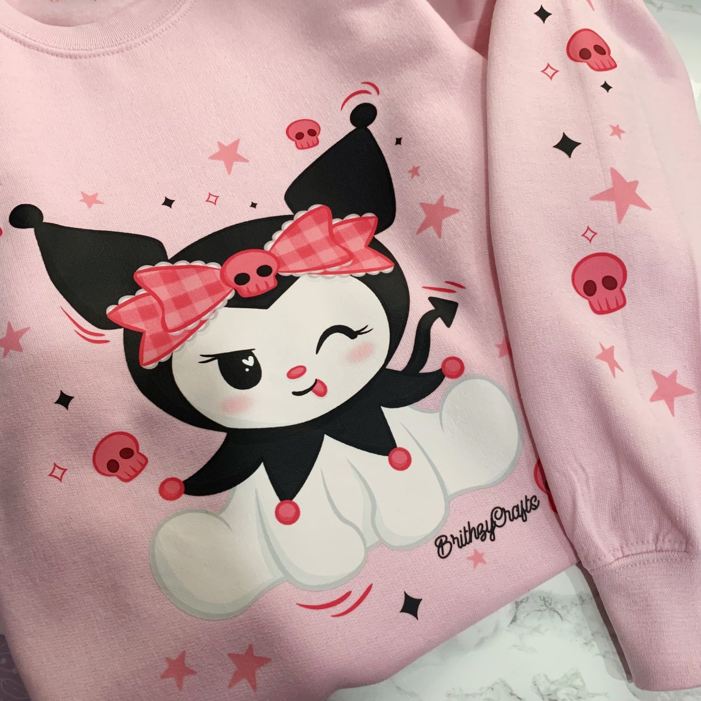 Cute devil sweatshirt (pink) - Please read description!