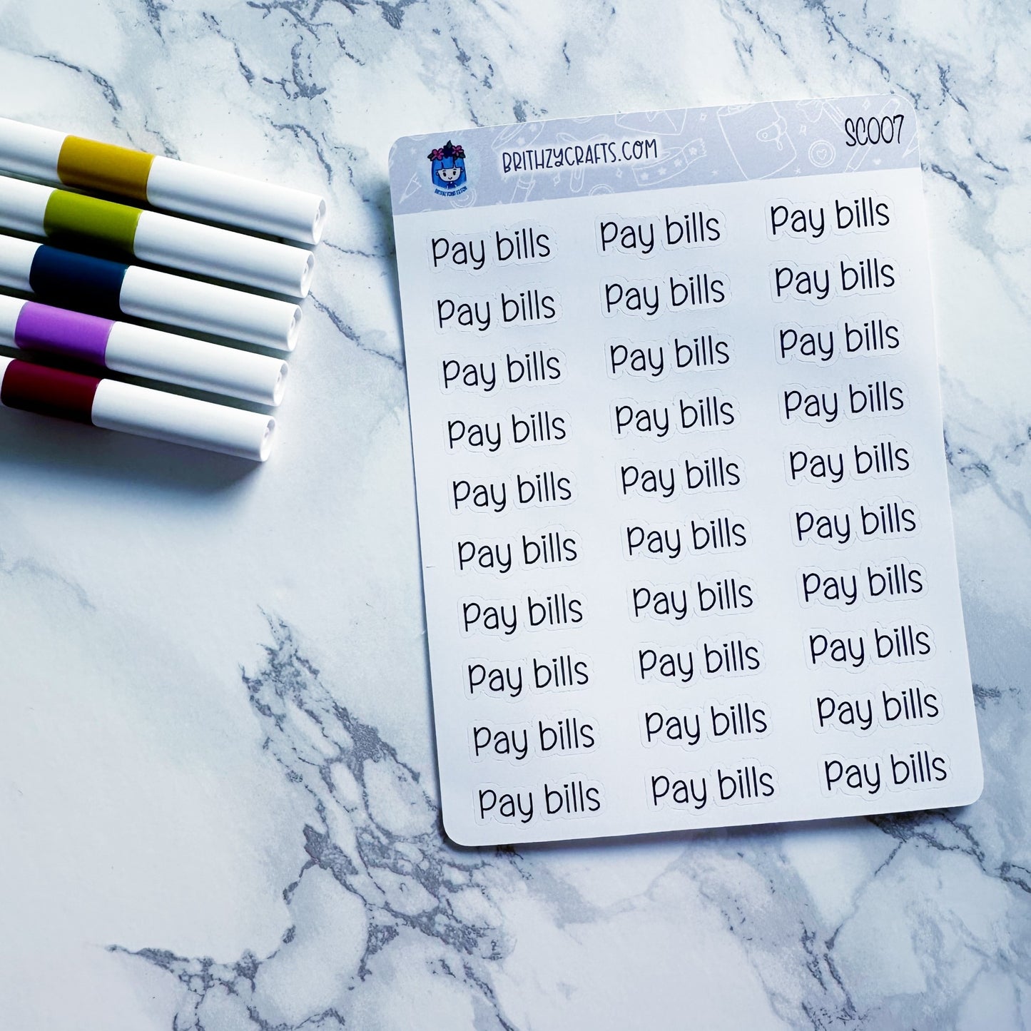 'Pay bills' Scripts - SC007