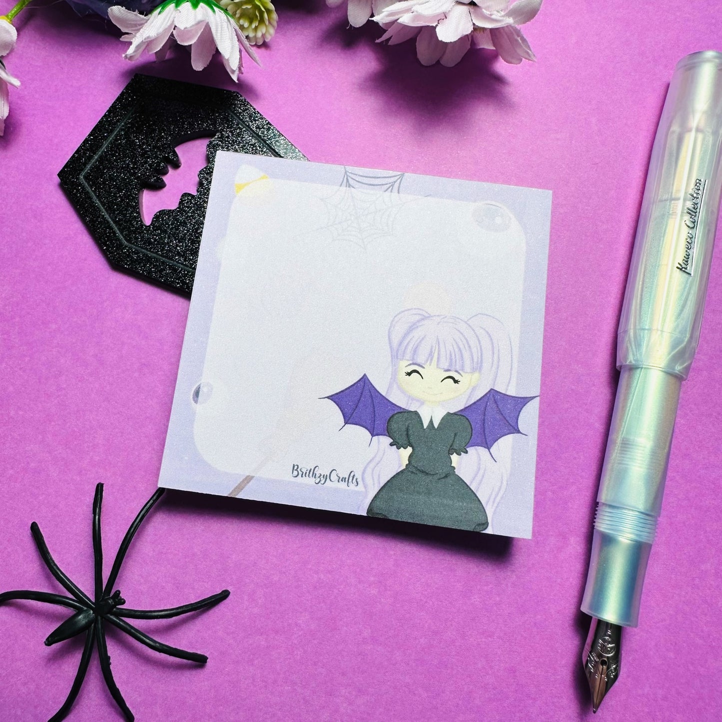 Spooky girl HANDMADE notepad