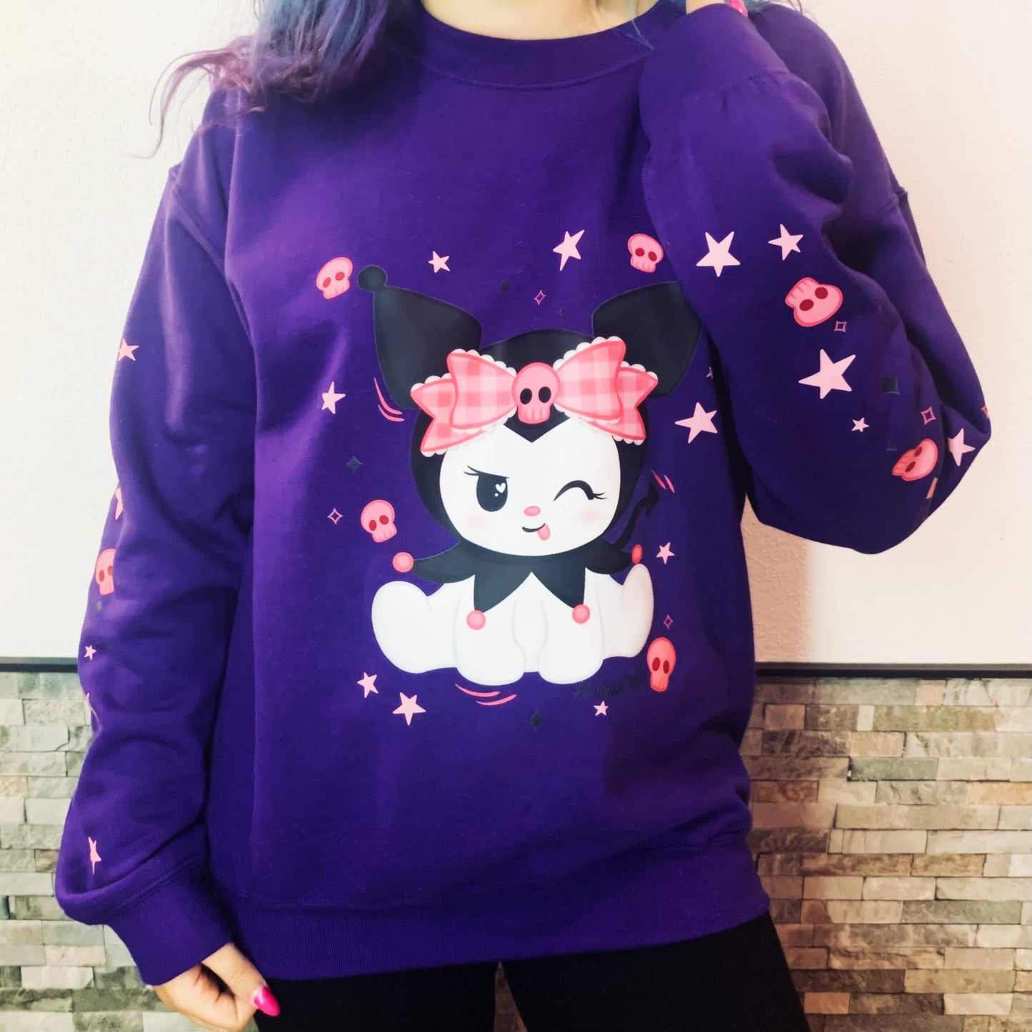 Cute devil sweatshirt (purple) - Please read description!