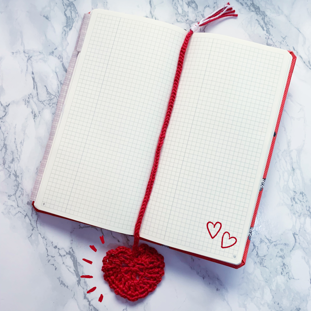 Crochet Heart bookmark - Handmade