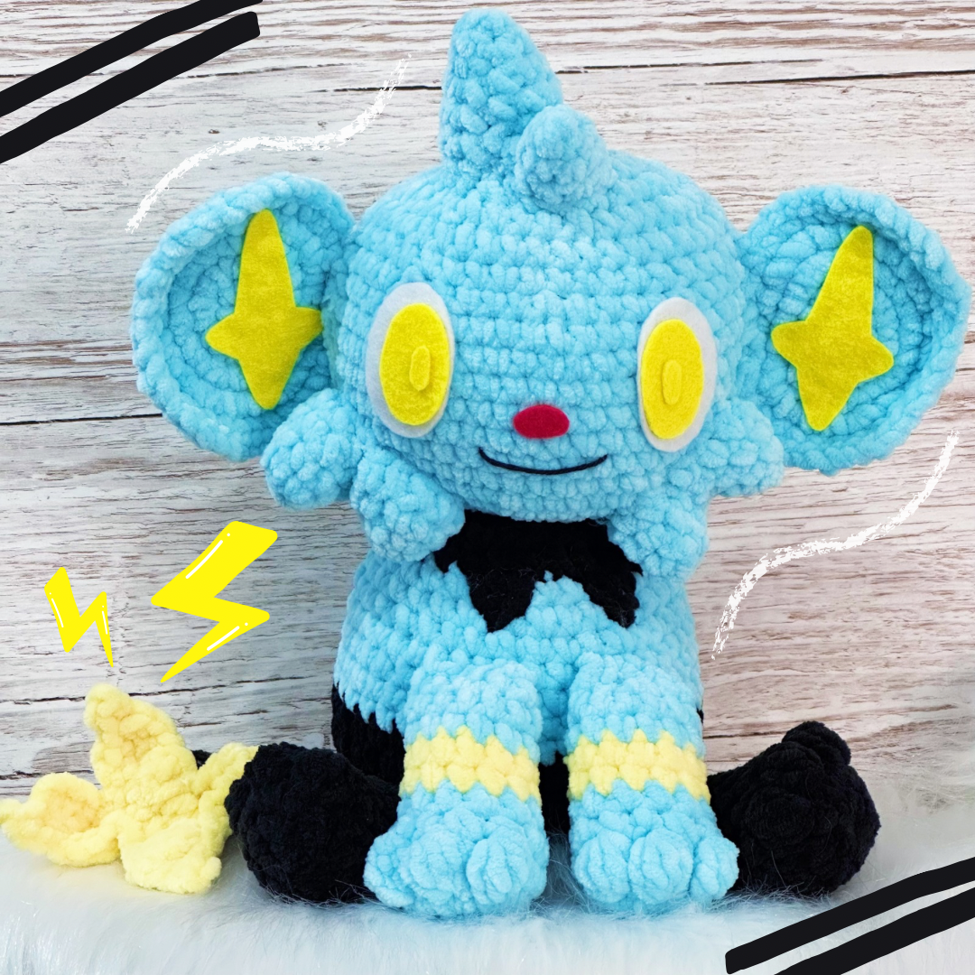 Blue eletric cat decorative plushie