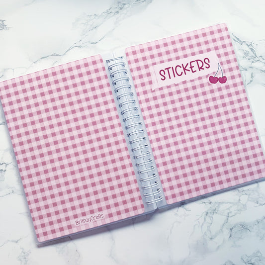 Tartan and cherries - Reusable sticker book