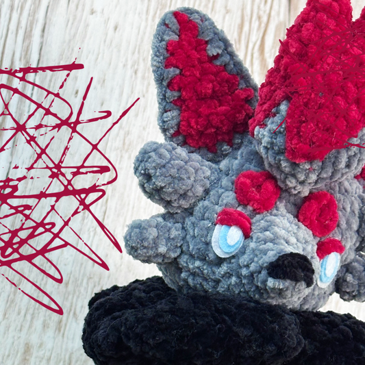 Dark fox chochet decorative plushie