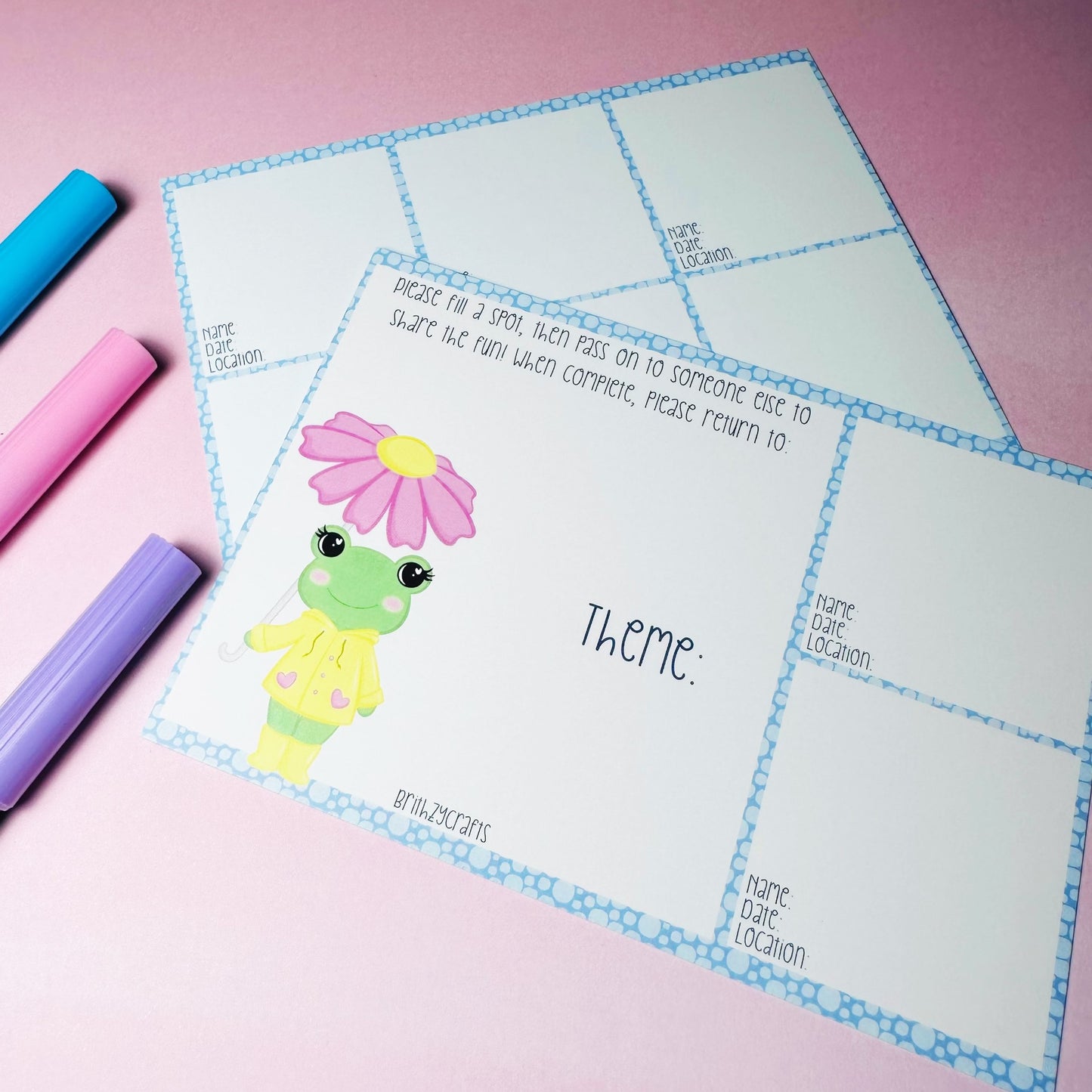 TPC - Traveling postcard - Umbrella Frog - 300gs paper