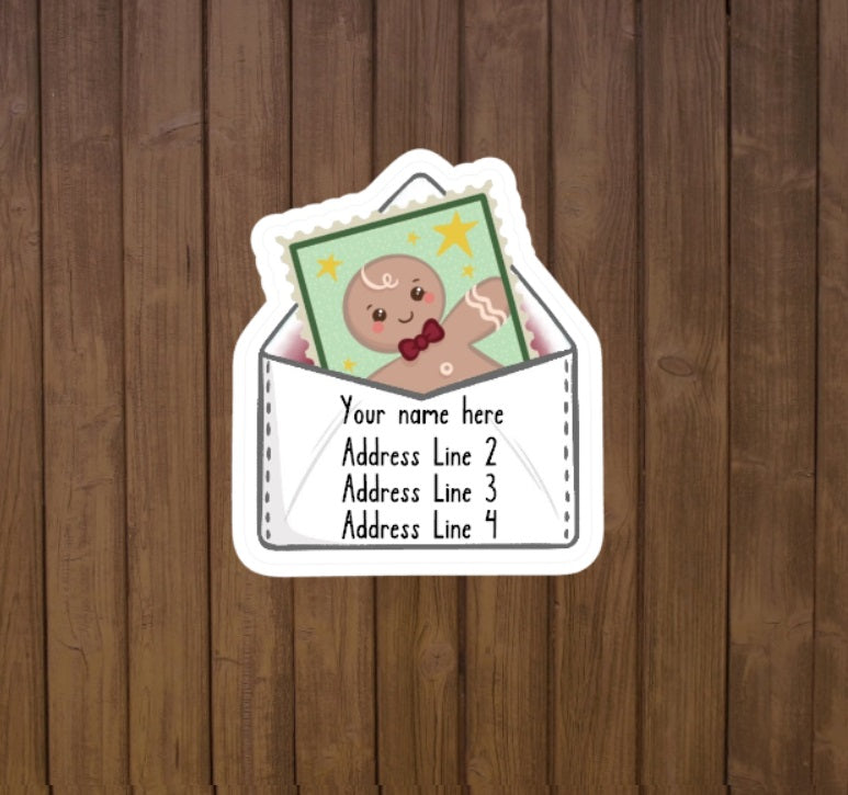 Christmas Stamp in envelope Address Labels