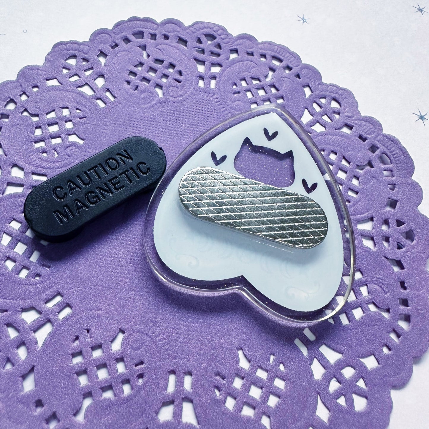 Ouija Meow - Glitter Epoxy MAGNET