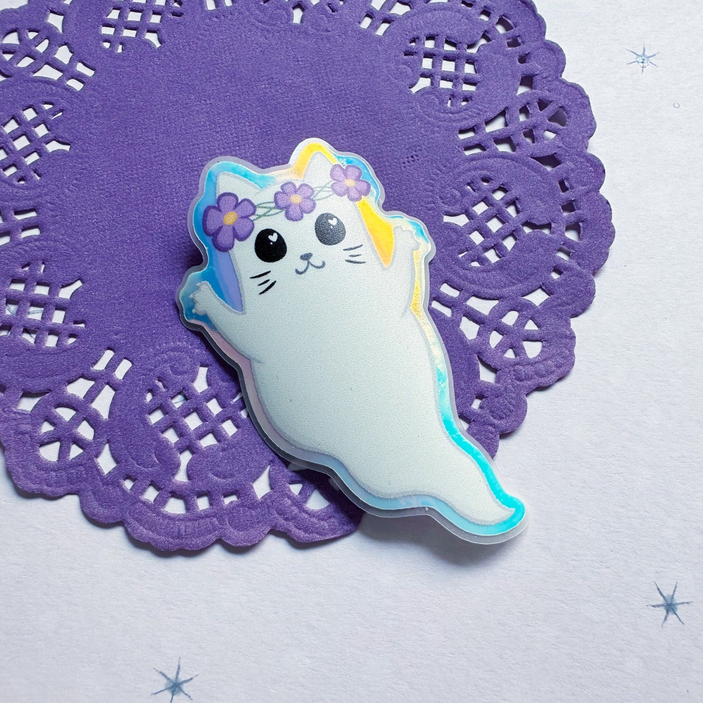 Ghost kitten - Glow in the dark vinyl sticker