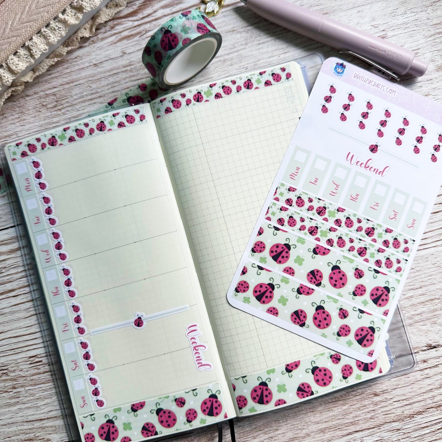 Ladybugs field - Mini Hobonichi Weeks Kit - MH012