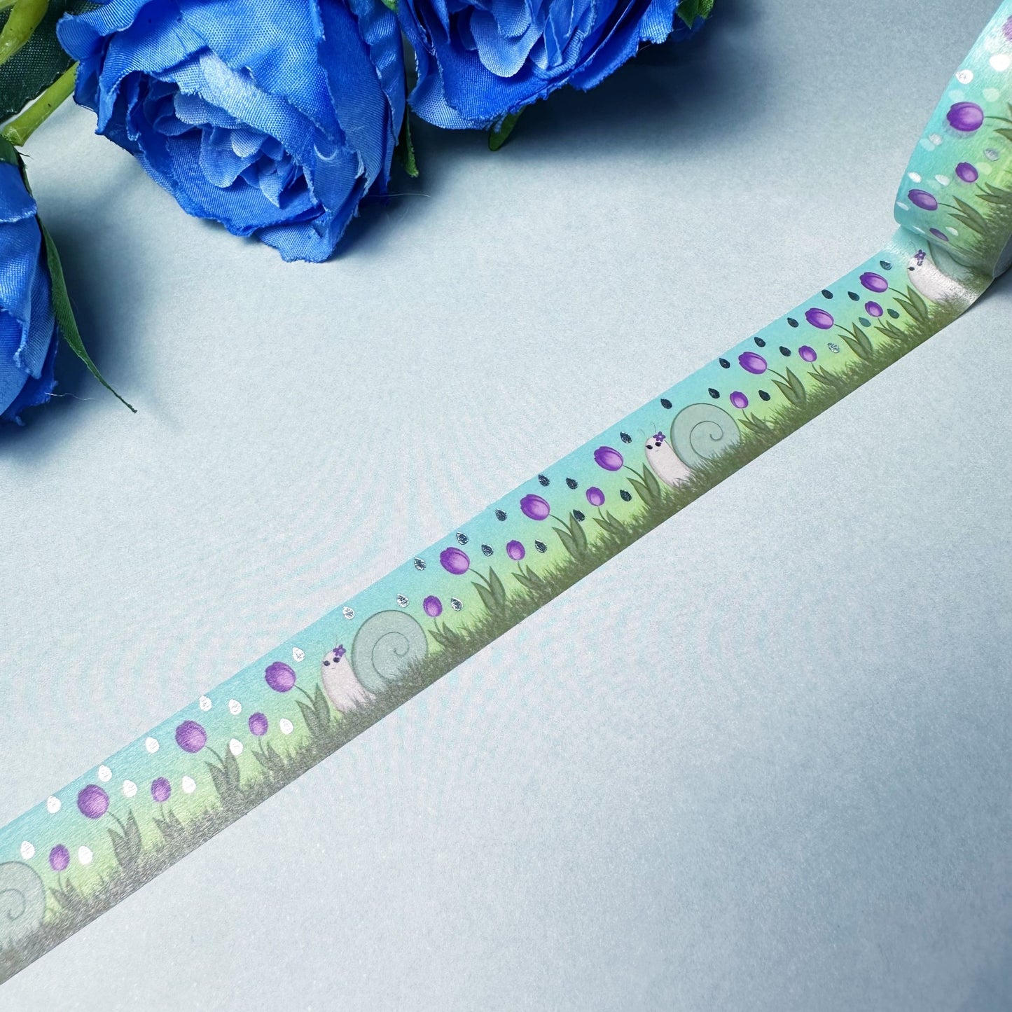 Snail Washi Tape - Silver Foiled