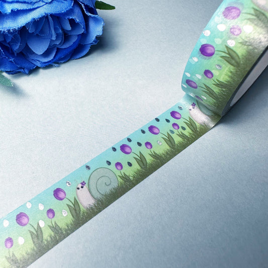 Snail Washi Tape - Silver Foiled