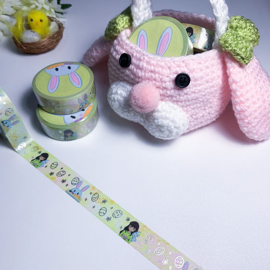 Easter bunny Washi Tape - Silver Foiled