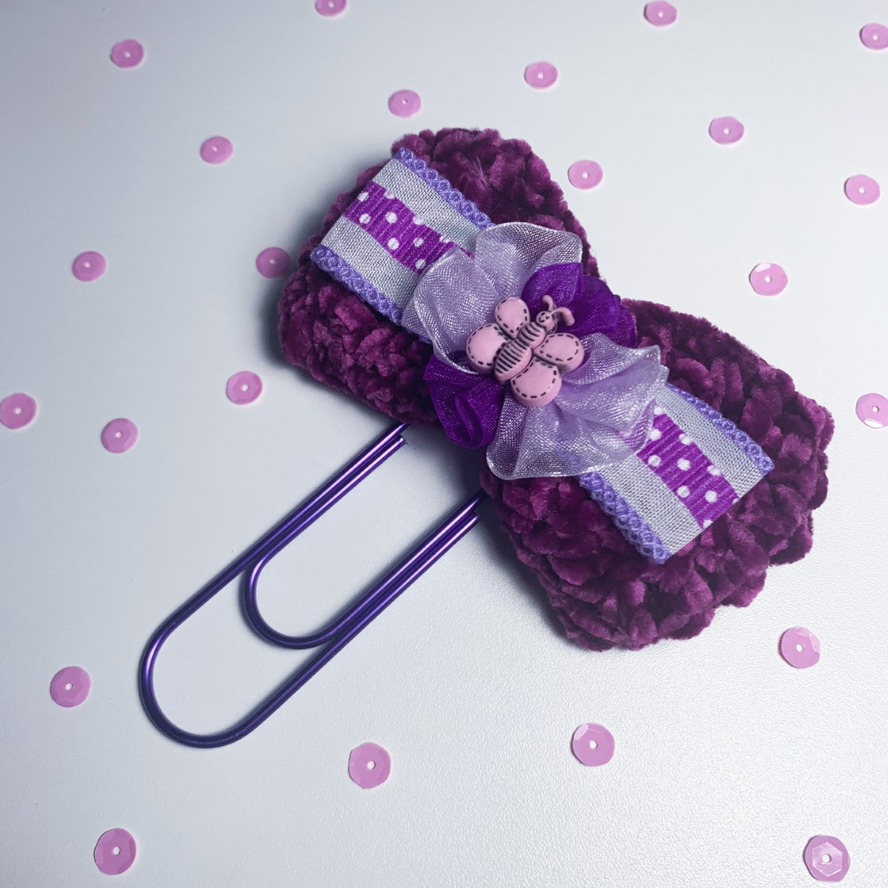 Purple butterfly Planner Paper Clip - Jumbo size