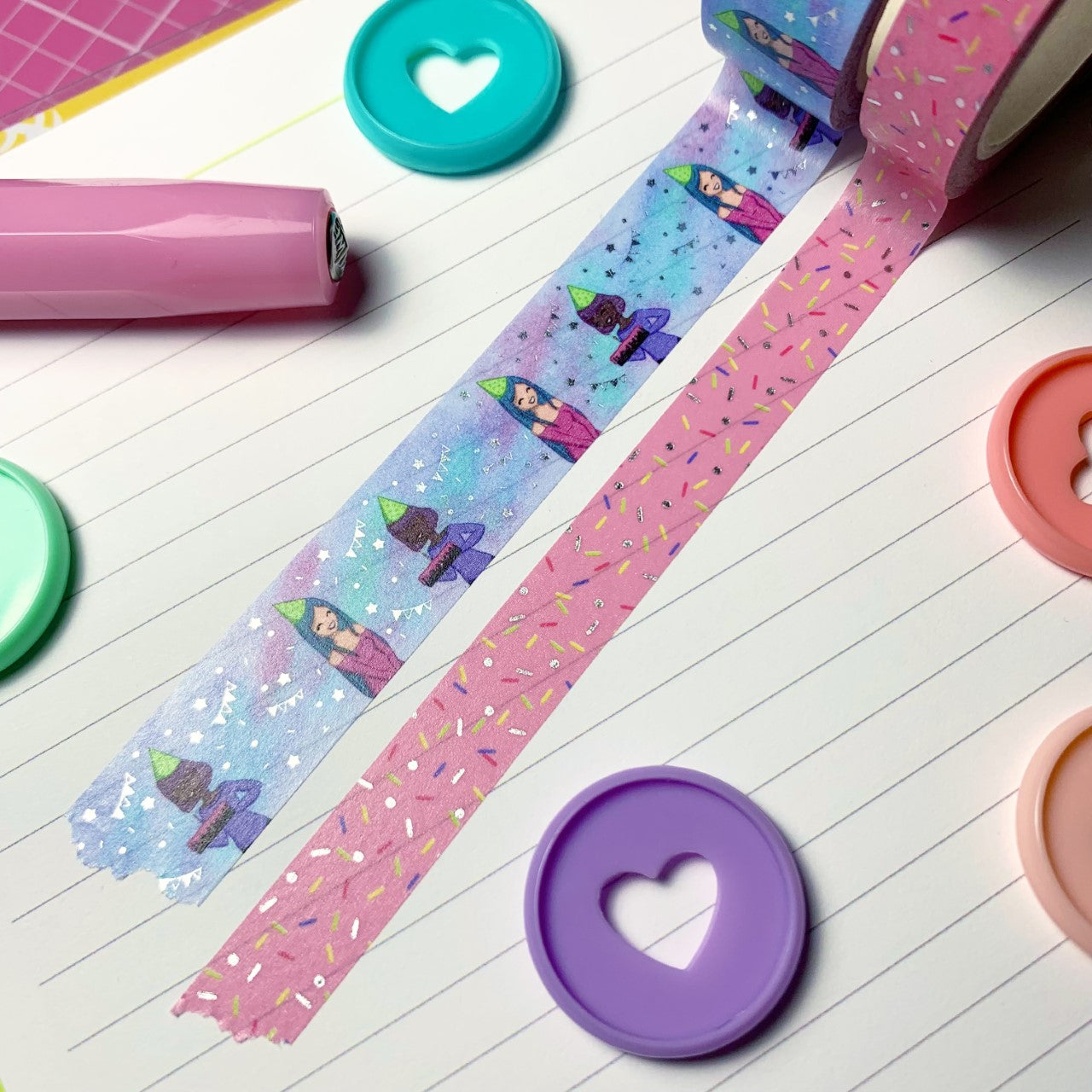 Happy Birthday - Silver Foiled Washi Tape