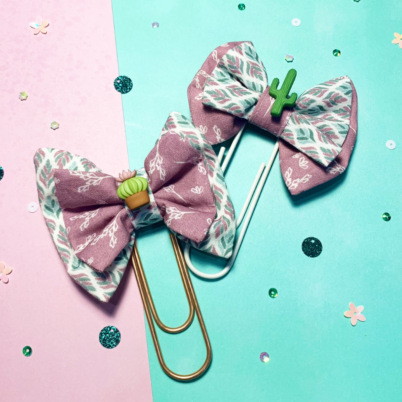 Pretty cactus - double layer fabric clip - Jumbo size - Choose your design!