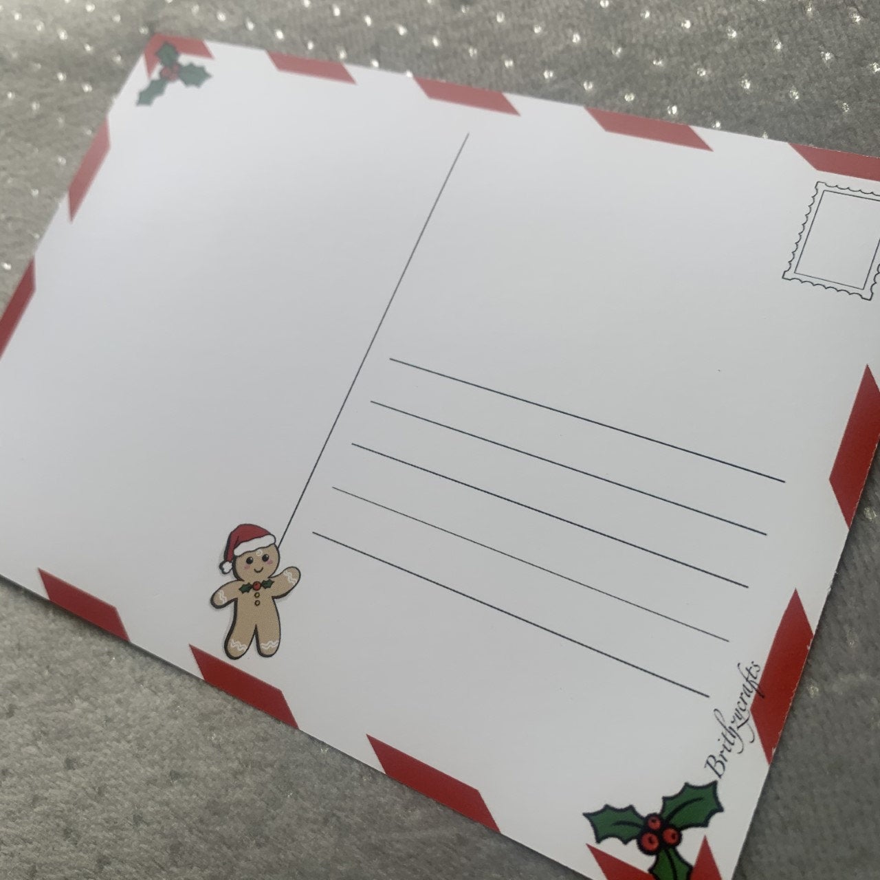 Christmas letter to Santa postcard