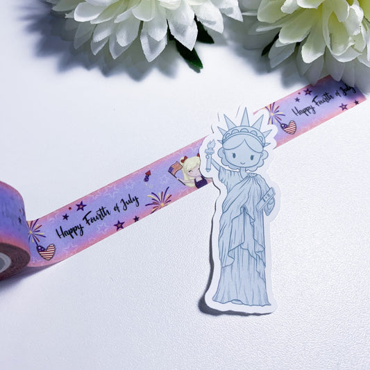 Lady Liberty die cut sticker