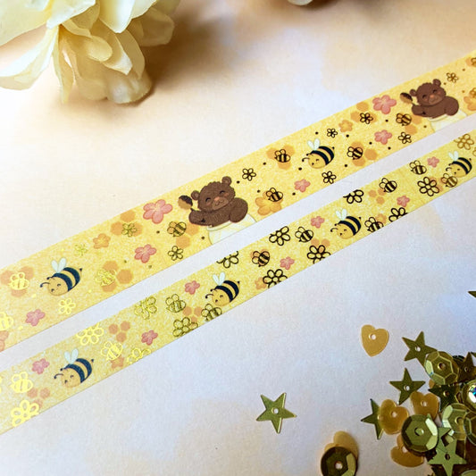 OOPS quality Honey bear - Gold Foiled Washi Tape - please read description