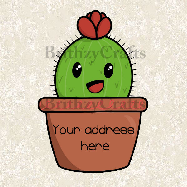 Cactus in a vase Address Labels