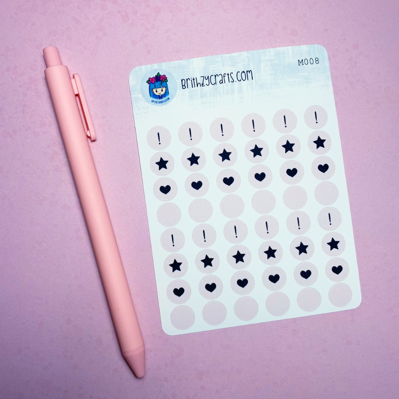 Pastel pink circle icons - M008
