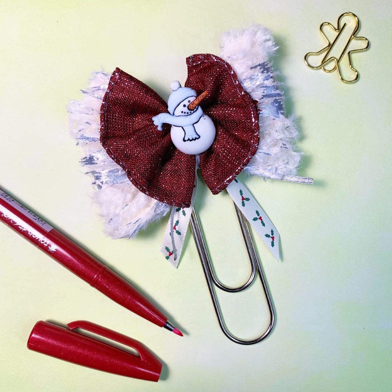 White Snowman Clip - Jumbo size