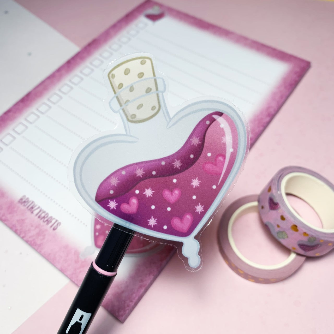 Love Potion - Clear vinyl sticker