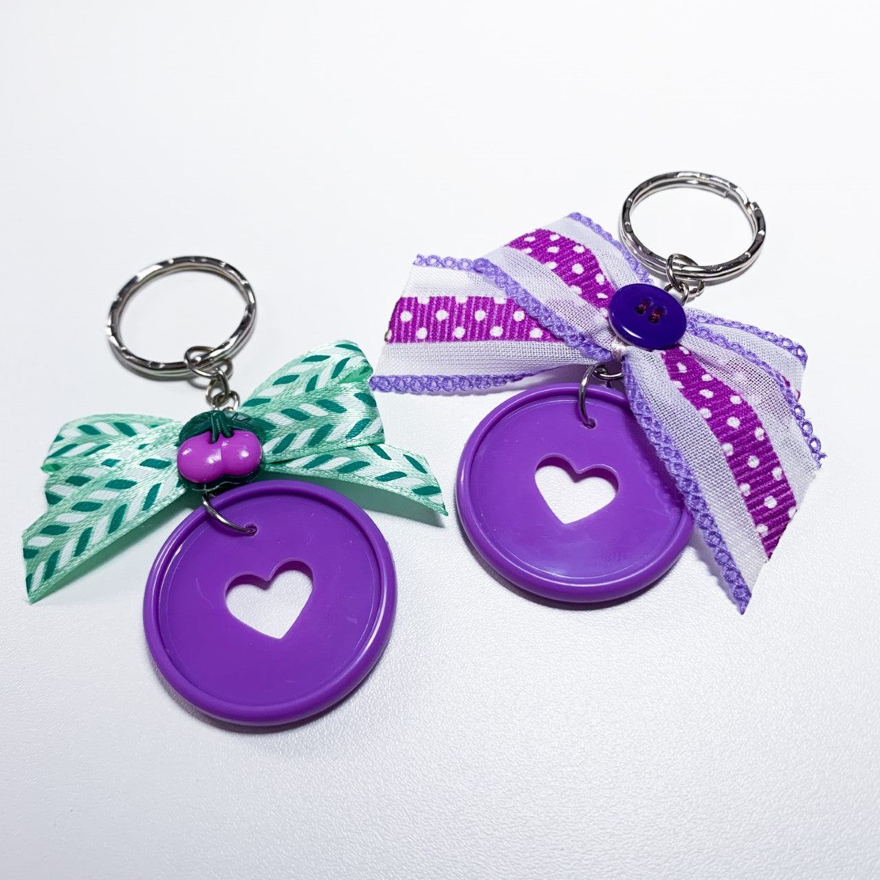 Purple disc keychain