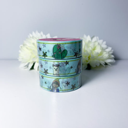 Floral Llama Washi Tape