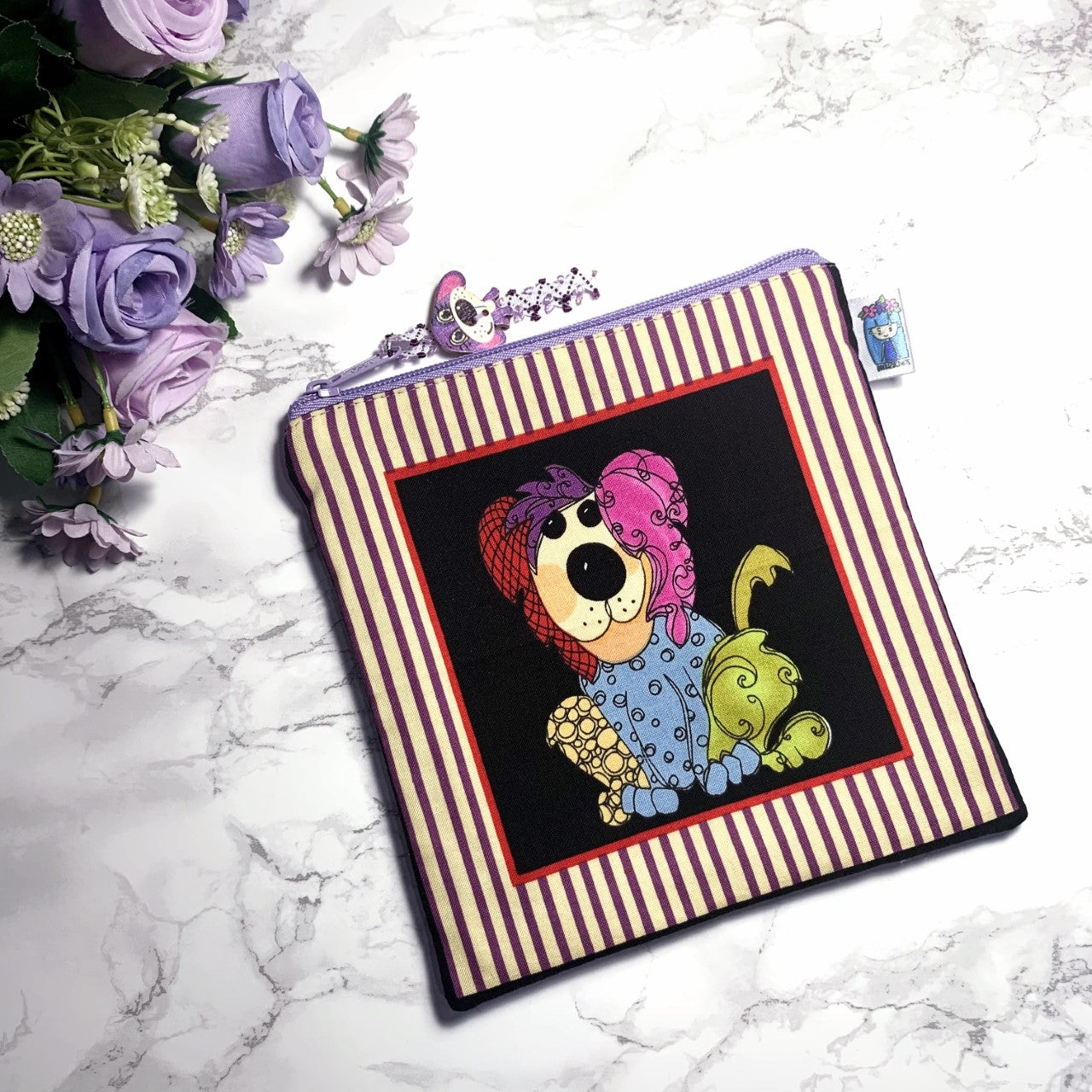 Colorful dog - Design 1 - square Pouch