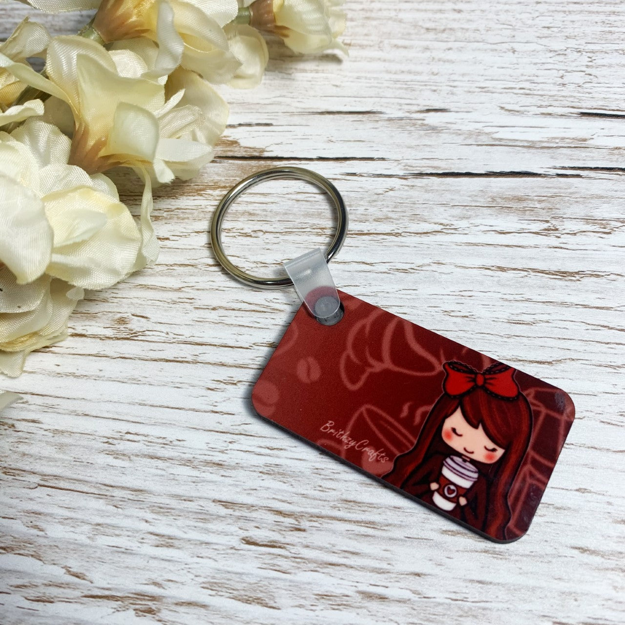 Coffee girl - MDF keychain
