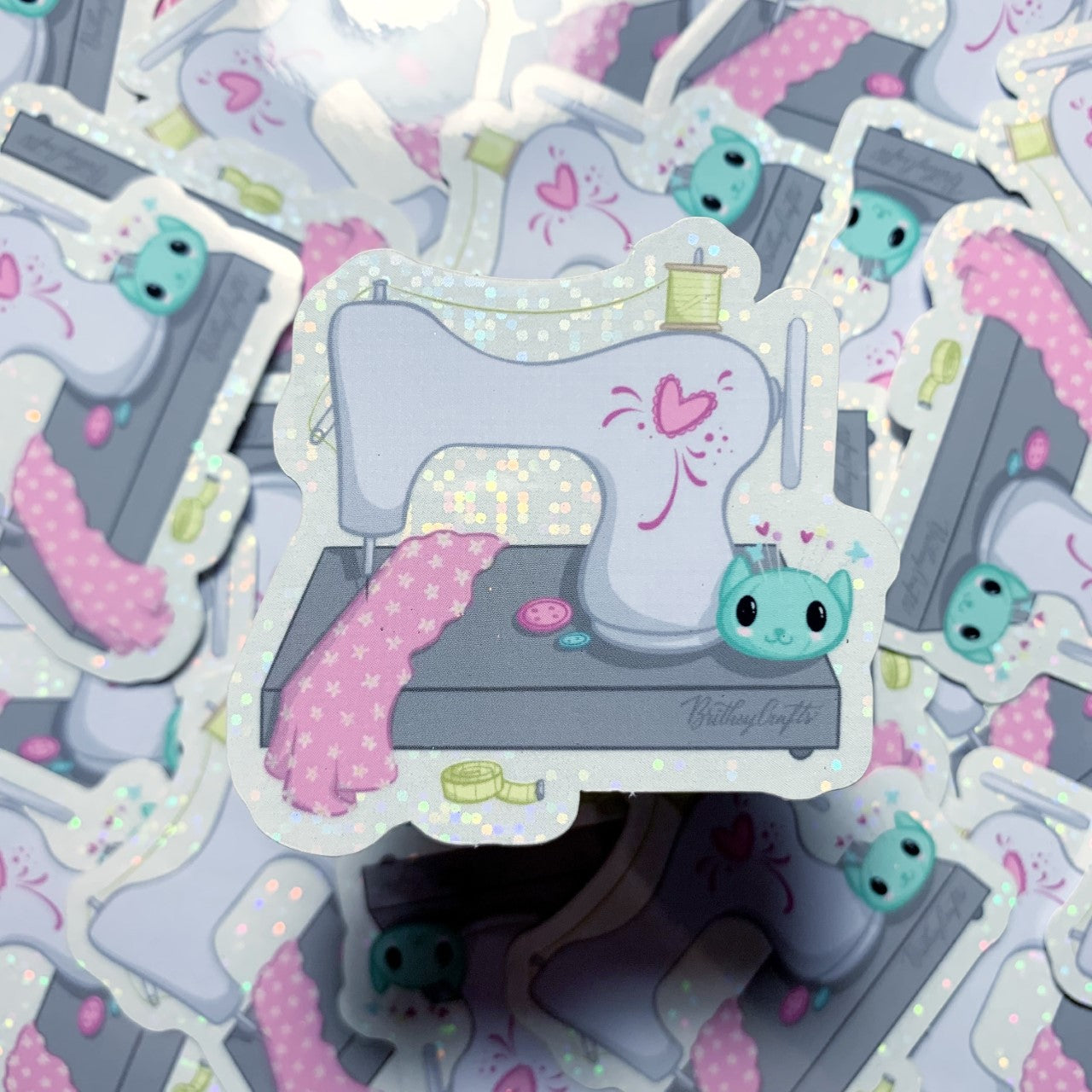 Sewing Machine - glitter vinyl sticker