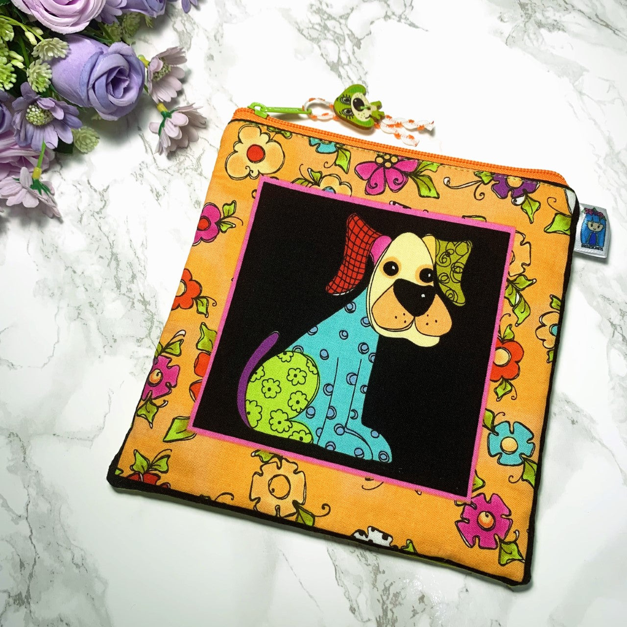 Colorful dog - Design 2 - square Pouch
