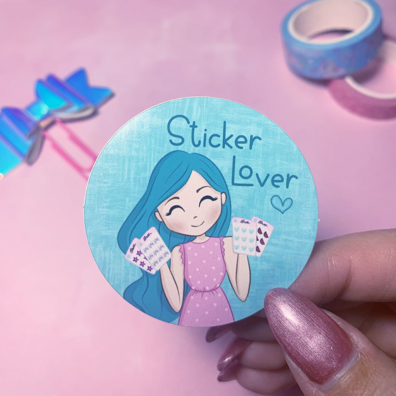 Sticker lover round vinyl sticker