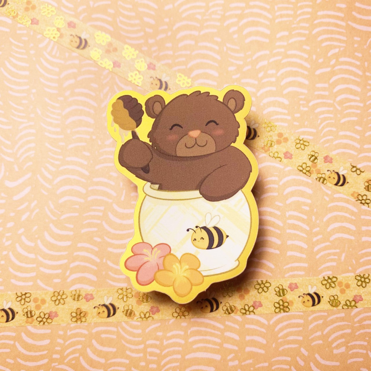 Honey Bear - matte mirror sticker