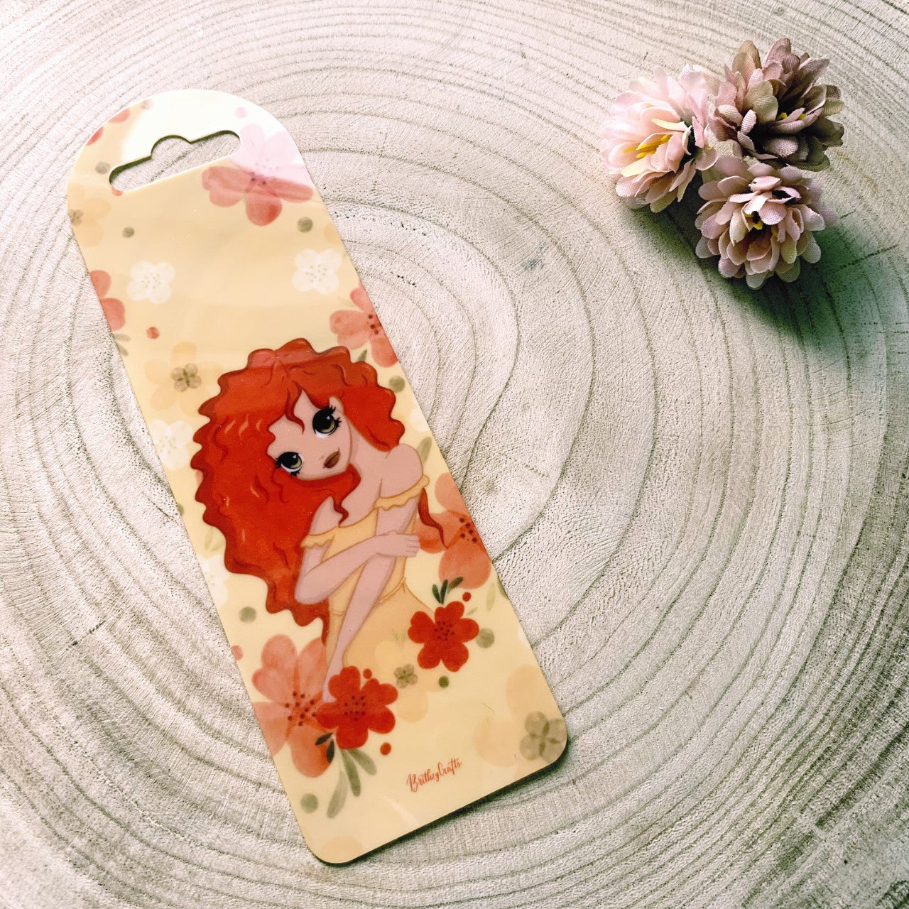 Summer Florals plastic bookmark