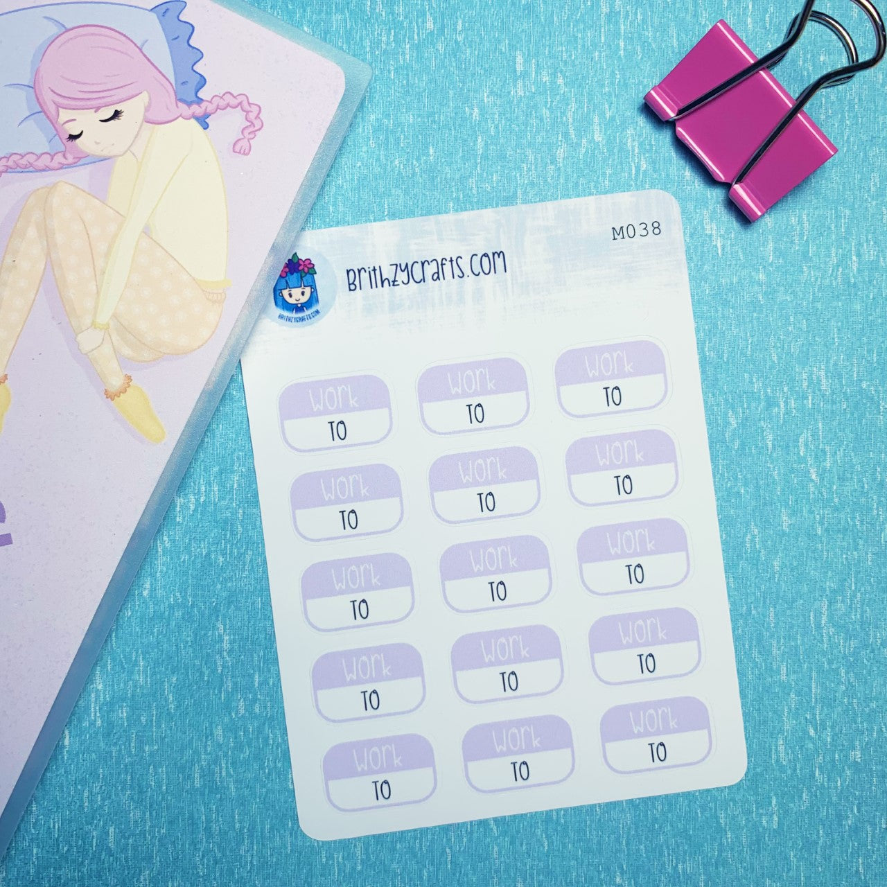 Work hours tracker - pastel purple - M038