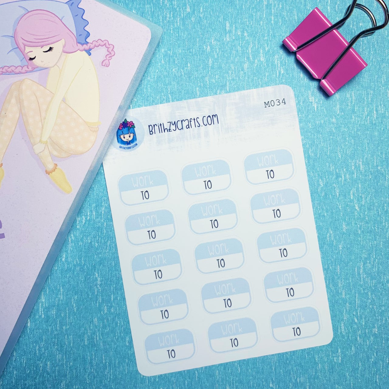 Work hours tracker - pastel blue - M034