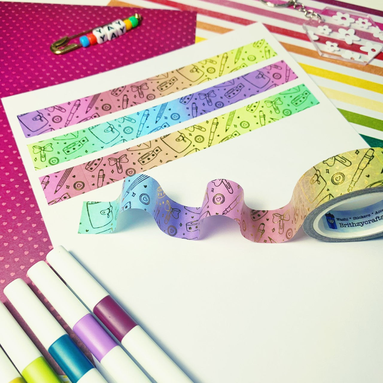 Planner Lover Rainbow variation Washi Tape - Gold Foiled
