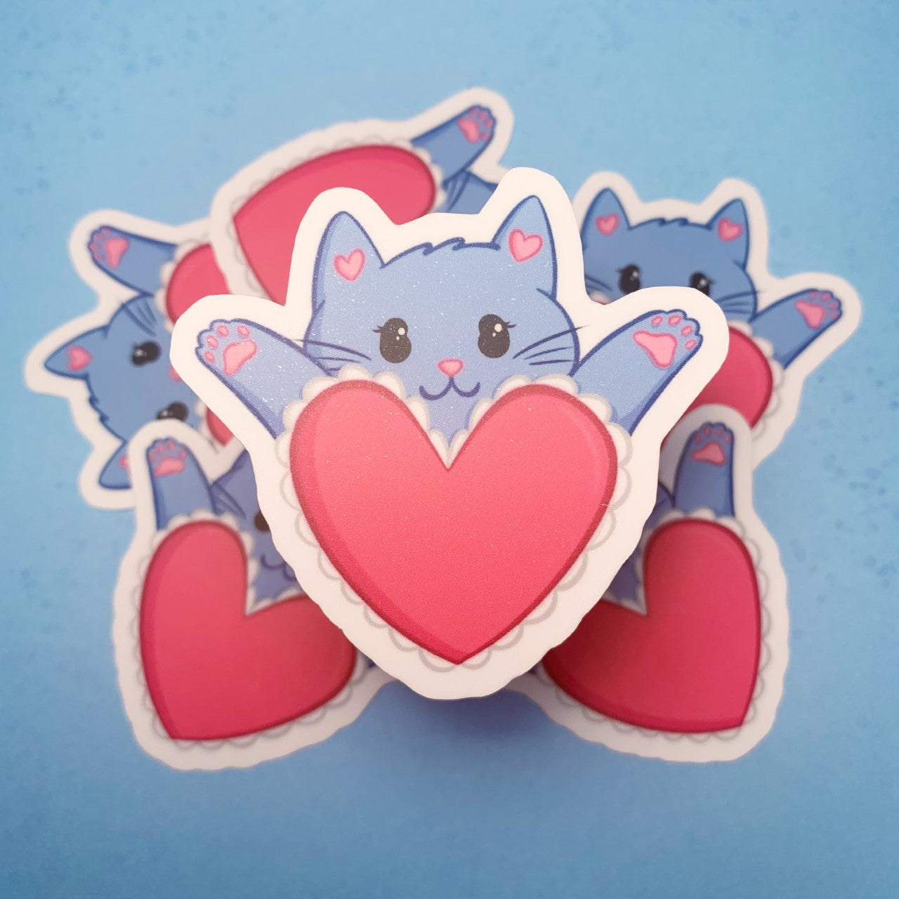 Cat with heart - Vinyl sticker