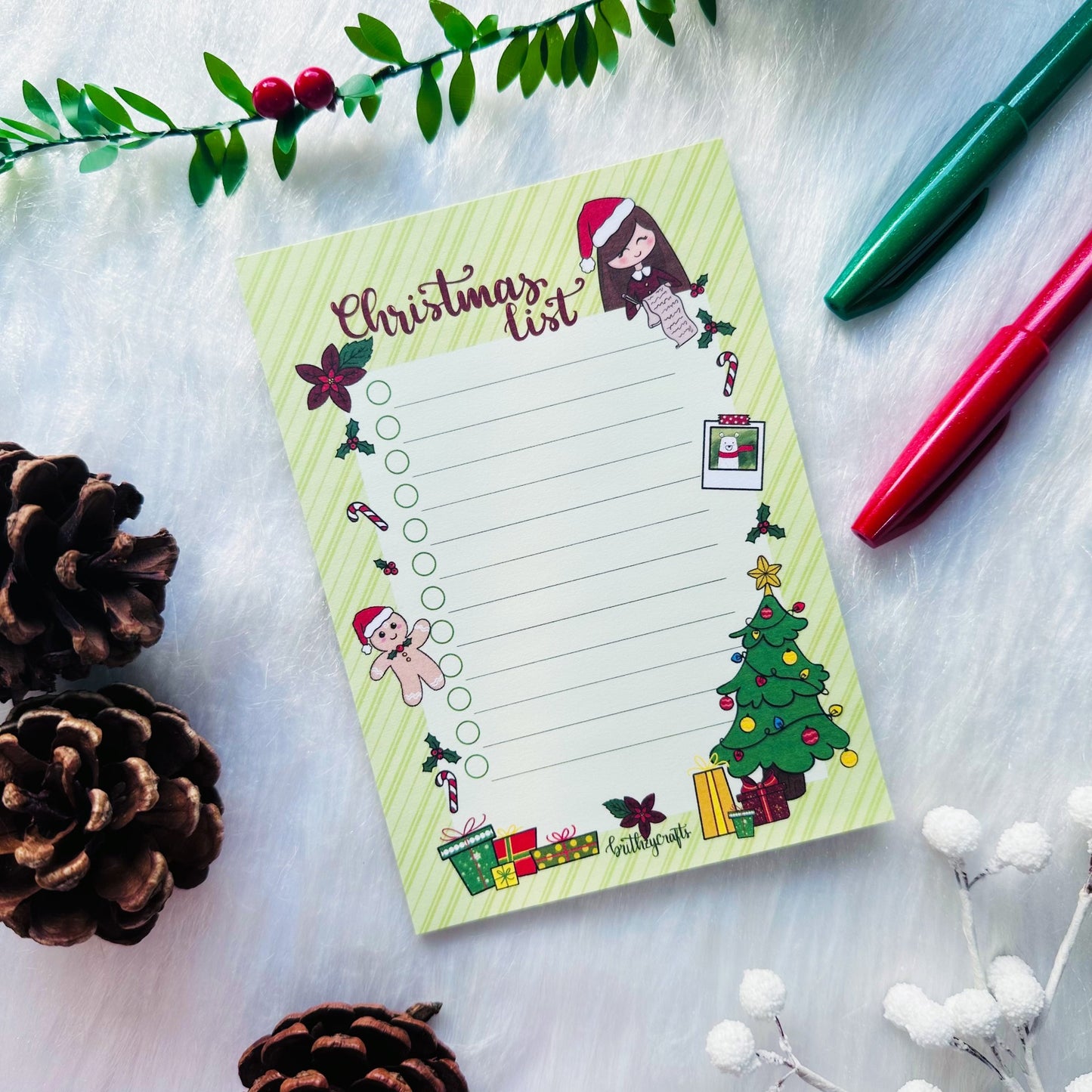 Christmas list notepad