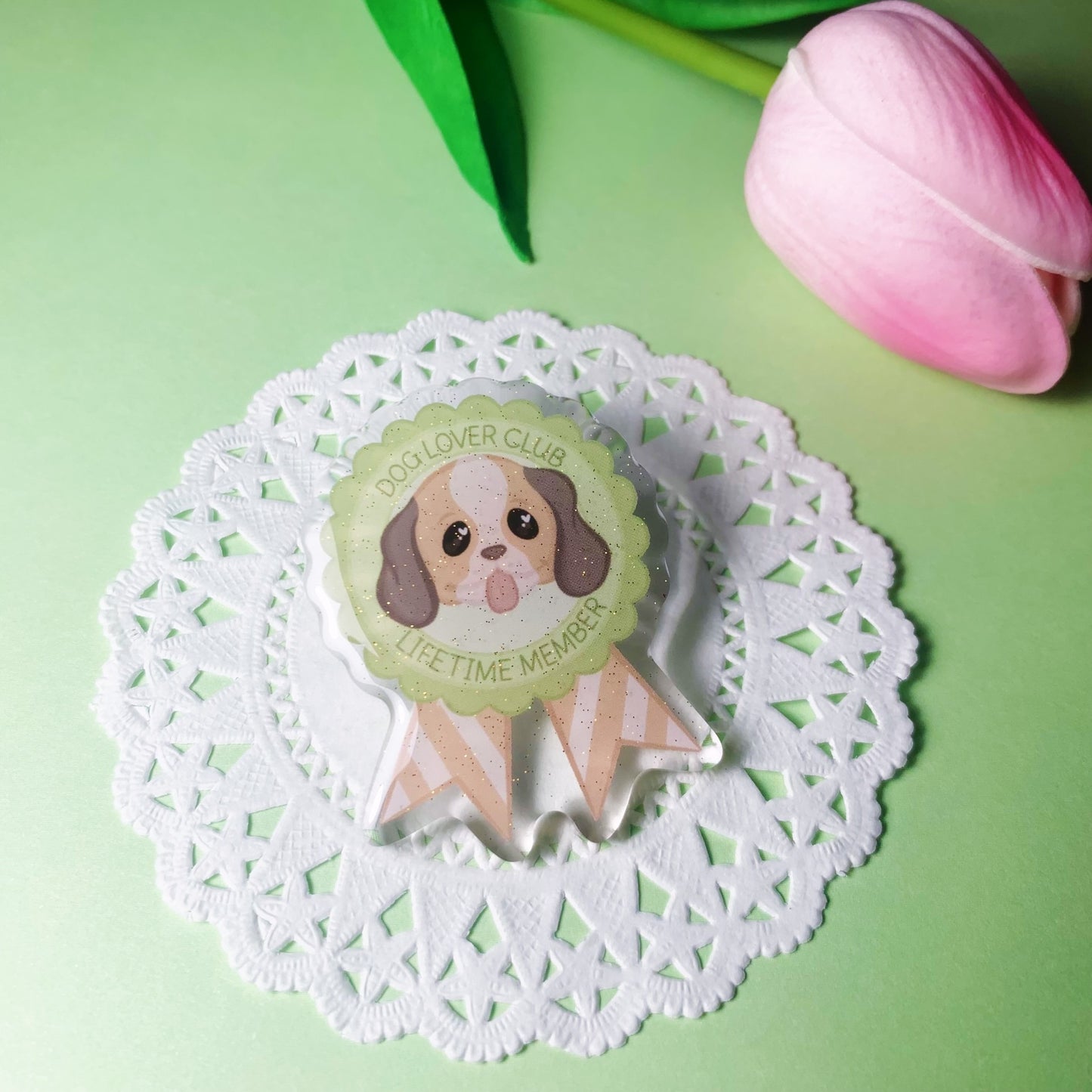 Dog Lover Club - Glitter Epoxy Acrylic Pin