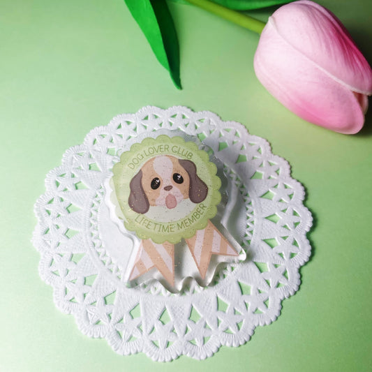 Dog Lover Club - Glitter Epoxy Acrylic Pin