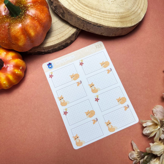 Fall boxes with fox - F005