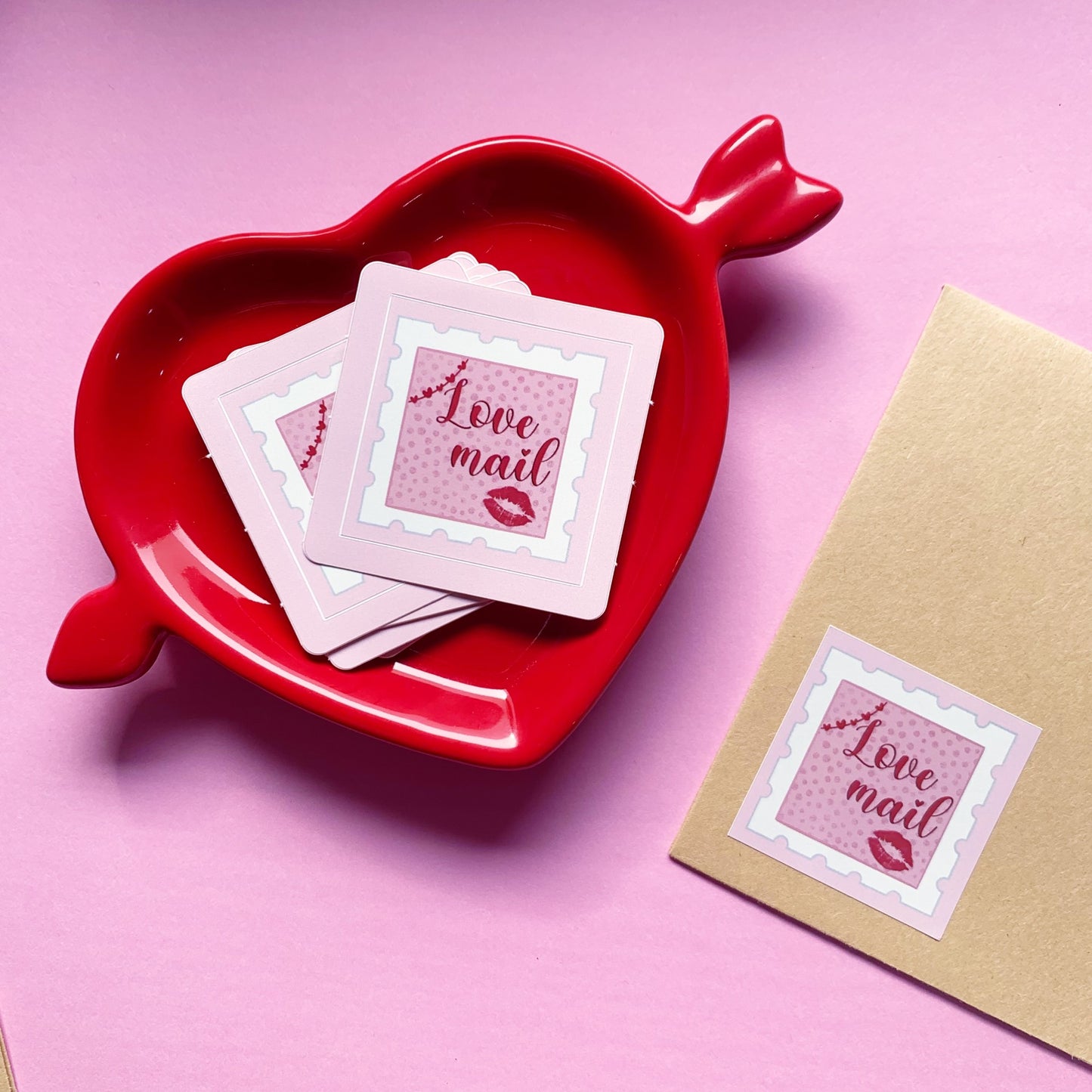 Love mail - Square stickers