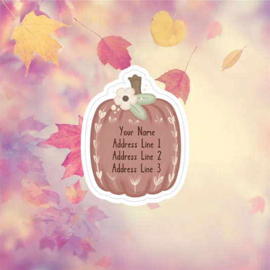 Floral Pumpkin Address Labels